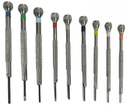 Screwdriver Set in Wooden Box 9 Piece kit Watch and Jewelry - Universal Jewelers & Watch Tools Inc.
