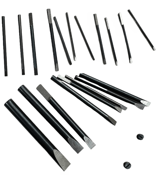 Screwdriver Set in Wooden Box 9 Piece kit Watch and Jewelry (0.60 - 3.00)mm, Watchmaker Tools - Universal Jewelers & Watch Tools Inc.
