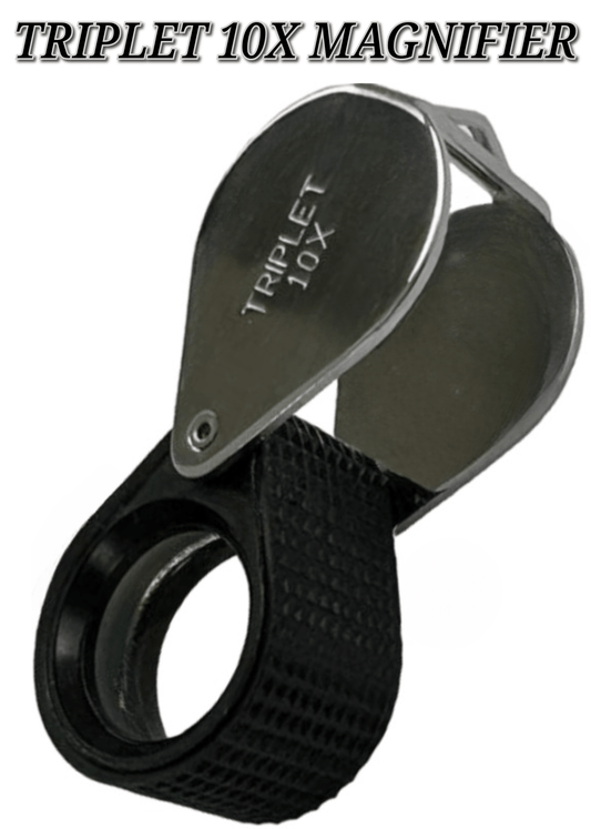 Triplet Lens 10X Magnifier Loupe Folding Type Magnifying Glass Eyeglass - Universal Jewelers & Watch Tools Inc.