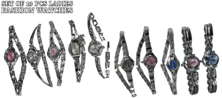 10pcs Set Women's Fashion Steel Band A04 Quartz Multi - Design Watch Bracelet - Universal Jewelers & Watch Tools Inc.