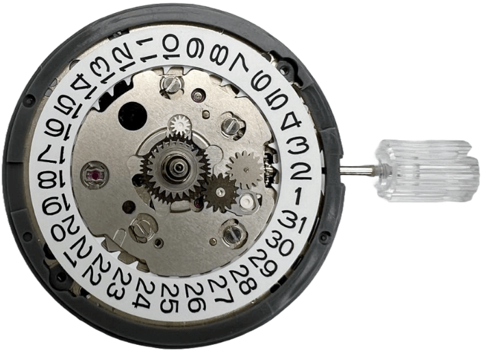 Hattori Automatic Watch Movement NH34 Date At 3:00 Overall Height: 7.7mm - Universal Jewelers & Watch Tools Inc.