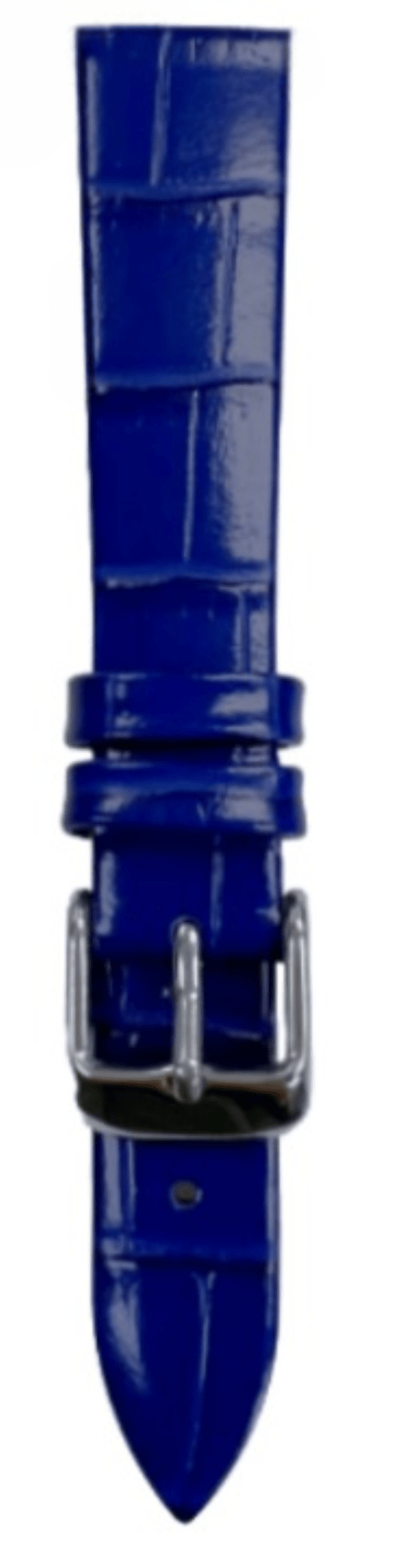 1PC BLUE Leather Flat Unstitched Alligator Grain Watch Band Size 18MM - Universal Jewelers & Watch Tools Inc.