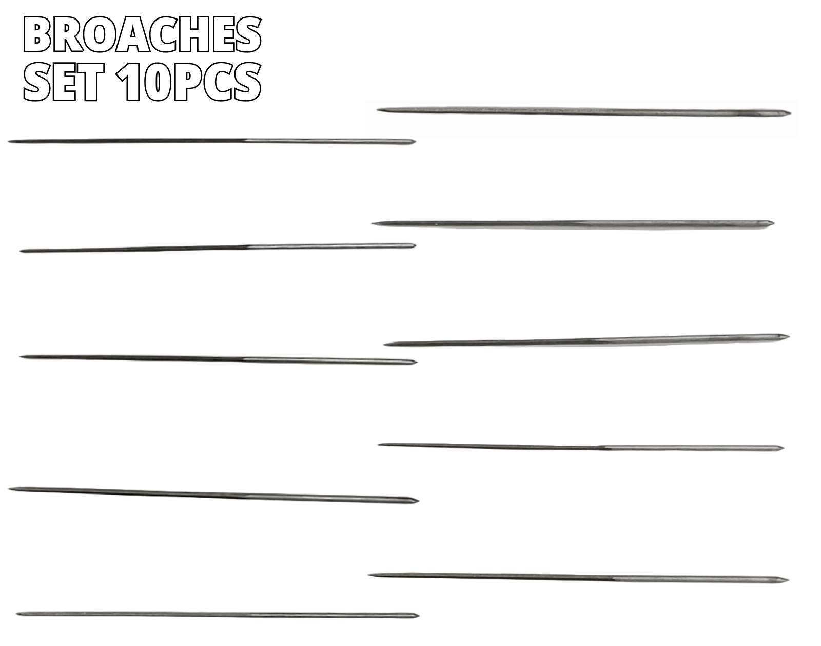 Broaches set of 10pcs,Sizes: 0.60 to 0.80mm, Watchmaker Tools - Universal Jewelers & Watch Tools Inc.