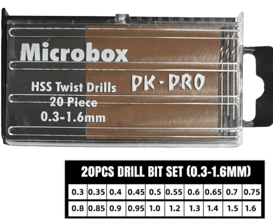 Drills Twisted HSS, Set of 20PCs in Plastic Tray for Crafts & Jewelry (0.3 - 1.6)mm - Universal Jewelers & Watch Tools Inc.