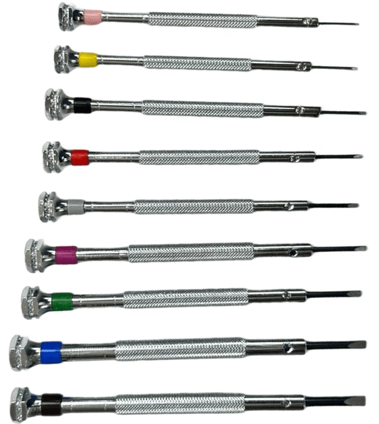 Screwdriver Set in Wooden Box 9 Piece kit Watch and Jewelry (0.60 - 3.00)mm, Watchmaker Tools - Universal Jewelers & Watch Tools Inc.