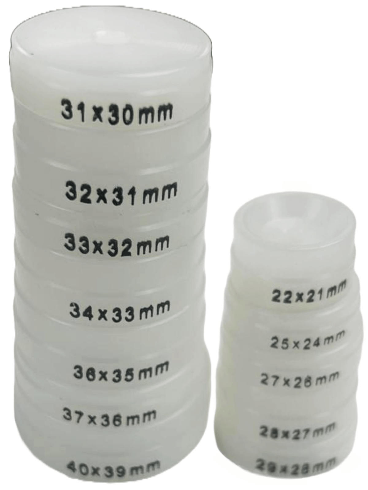 12PCS Watch Tool DIES for CASE & CRYSTAL PRESS 29 - 40mm Nylon, Watch Repairs - Universal Jewelers & Watch Tools Inc.