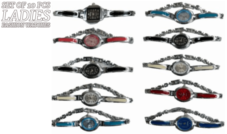 10pcs Set Women's Fashion Steel Band A02 Quartz Watch Multi - Color Bracelet - Universal Jewelers & Watch Tools Inc.