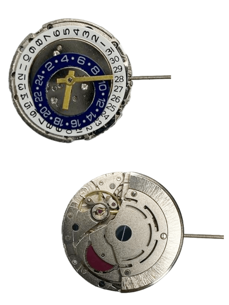 Automatic Chinese Watch Movement 8209 - BLUE 3Hands Date at 3.00 Overall Height 8.0mm - Universal Jewelers & Watch Tools Inc.