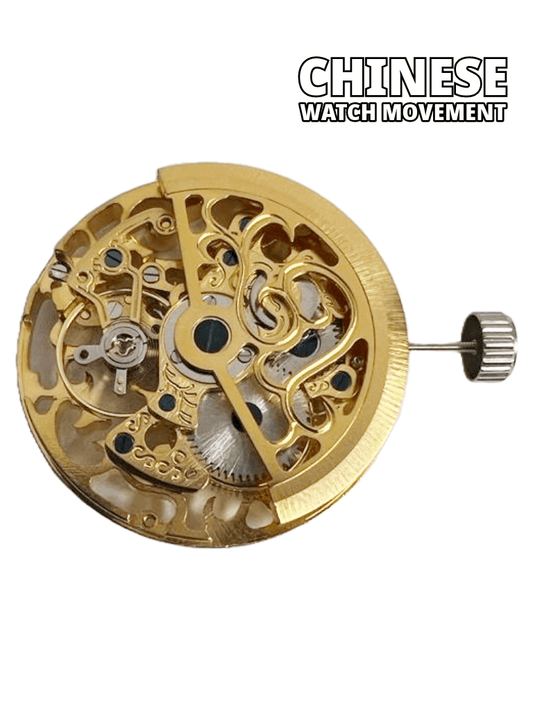 Automatic Skeleton Chinese Watch Movement G3262 3Hands Overall Height 7.5mm - Universal Jewelers & Watch Tools Inc.