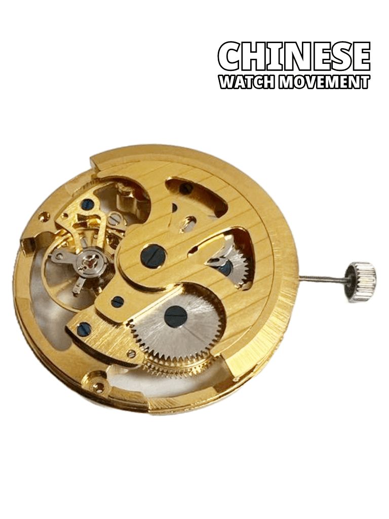 Automatic Skeleton Chinese Watch Movement G3202Z 3Hands Overall Height 7.5mm - Universal Jewelers & Watch Tools Inc.
