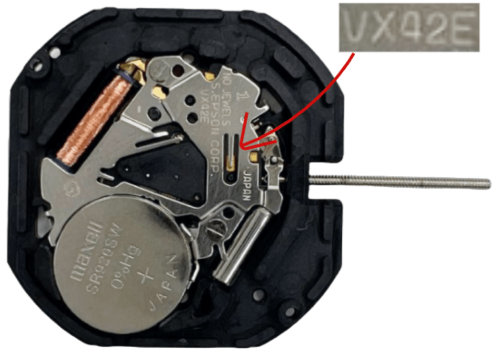 Hattori VX42 at date 3:00 3H Seiko Quartz Watch Movement Overall