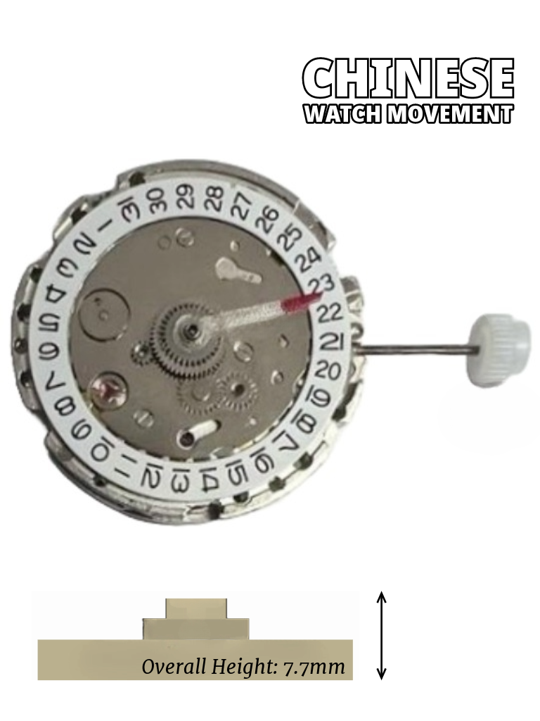 Chinese Automatic Mechanical Watch Movement GMT DG3804B 4Hands Date at Universal Jewelers Watch Tools Inc