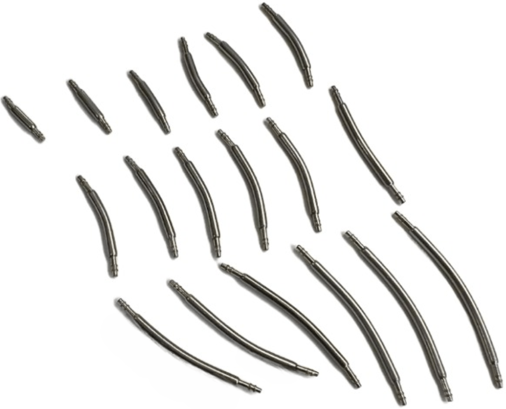 900PCS Spring Bar Assortment Extra Thin Double Flanged Curved Extra Thin - Universal Jewelers & Watch Tools Inc.