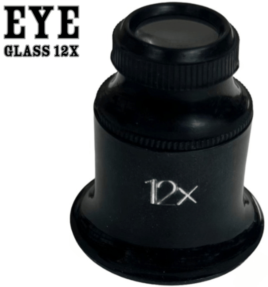 Black 12X Double Lens Plastic Magnifier Eye Loupe Lens, Watch Repair Tool - Universal Jewelers & Watch Tools Inc.