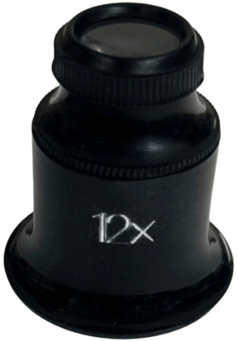 Black 12X Double Lens Plastic Magnifier Eye Loupe Lens, Watch Repair Tool - Universal Jewelers & Watch Tools Inc.