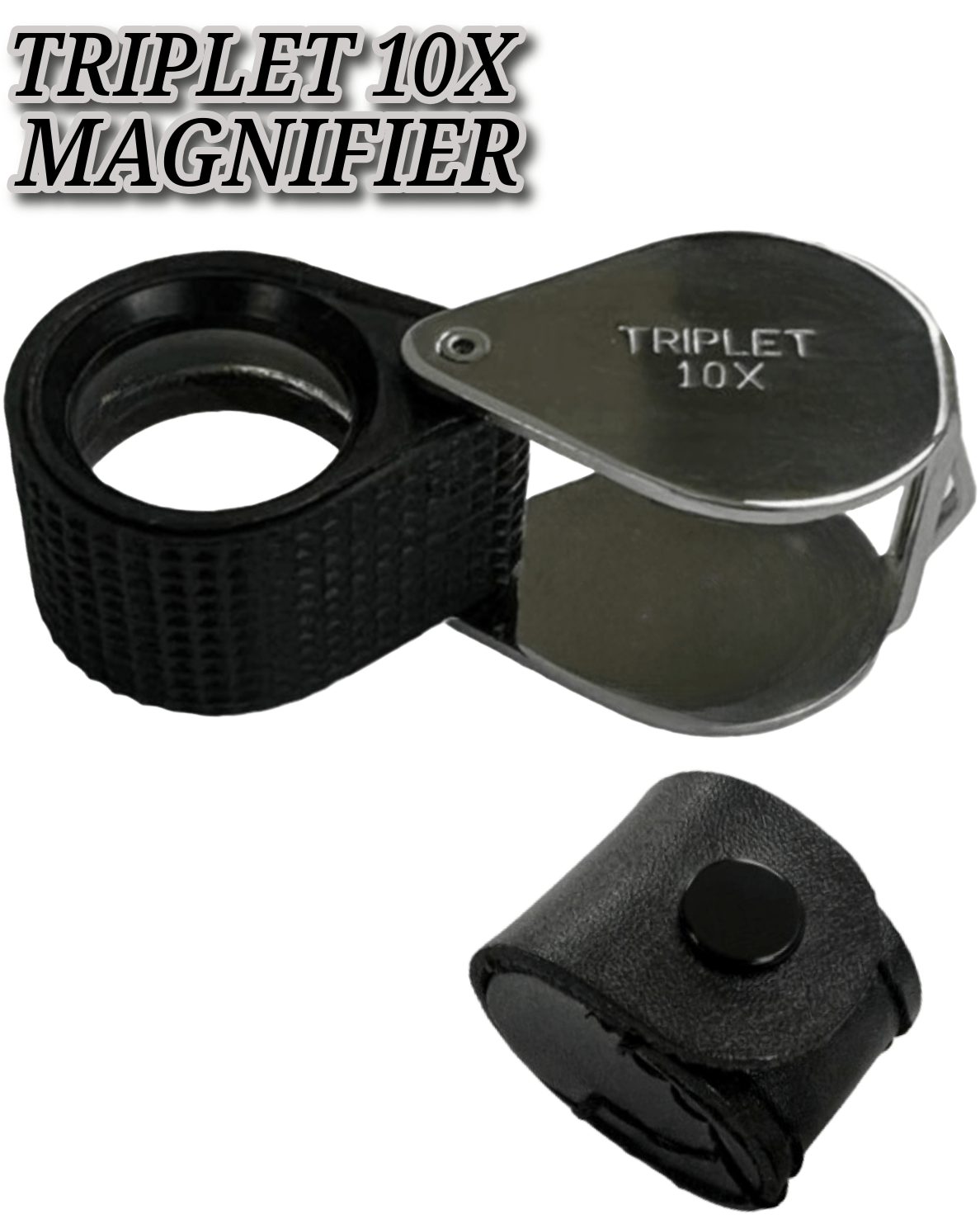 Triplet Lens 10X Magnifier Loupe Folding Type Magnifying Glass Eyeglass - Universal Jewelers & Watch Tools Inc.
