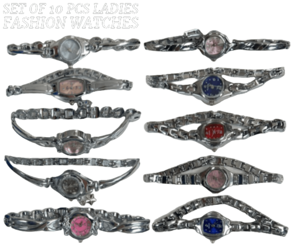 10pcs Set Women's Fashion Steel Band A03 Quartz Multi - Design Watch Bracelet - Universal Jewelers & Watch Tools Inc.