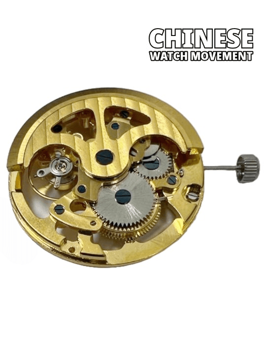 Automatic Skeleton Chinese Watch Movement G3212 3Hands Overall Height 7.6mm - Universal Jewelers & Watch Tools Inc.