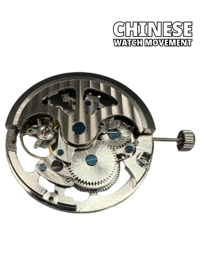 Automatic Skeleton Chinese Watch Movement G3211 3Hands Overall Height 7.6mm - Universal Jewelers & Watch Tools Inc.