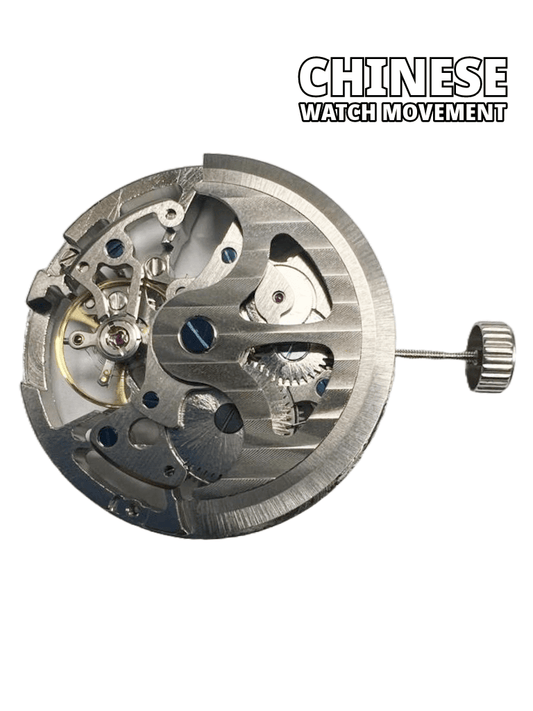 Automatic Skeleton Chinese Watch Movement G3265 3Hands Overall Height 7.6mm - Universal Jewelers & Watch Tools Inc.