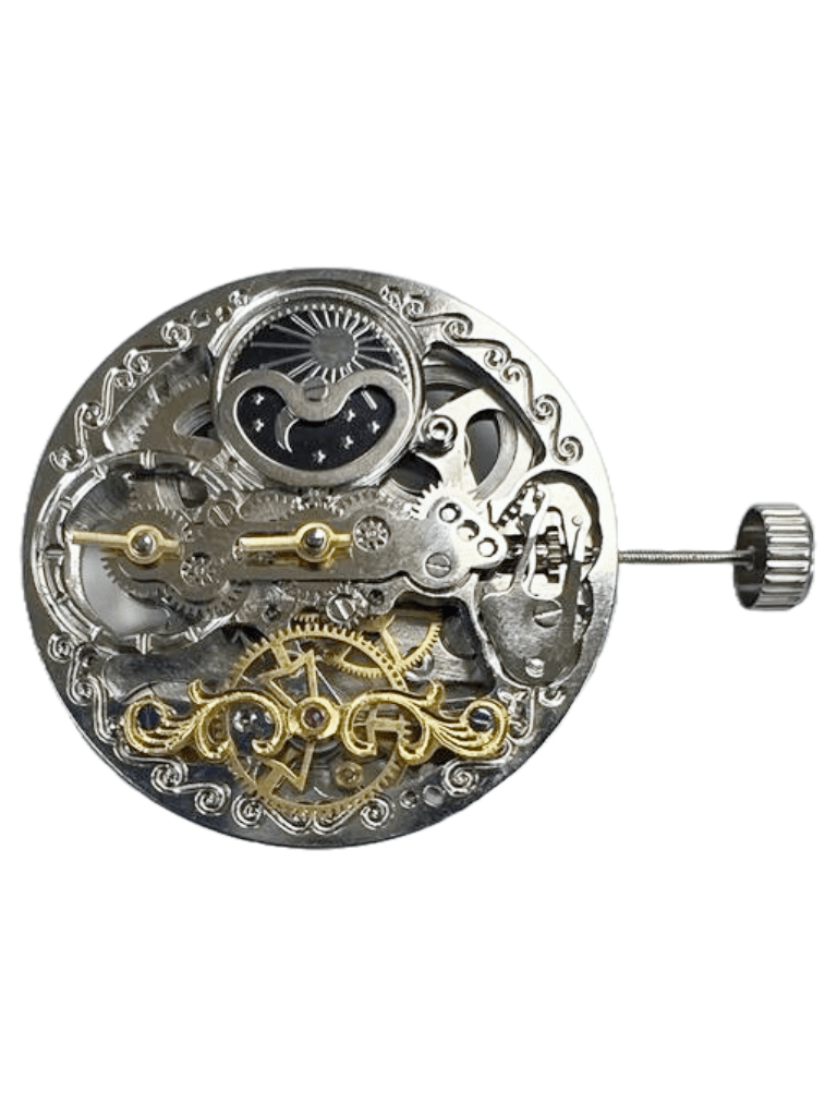 Chinese Automatic Double Barrels Watch Movement Z - 2034 2H at center Overall Height 8.7mm - Universal Jewelers & Watch Tools Inc.