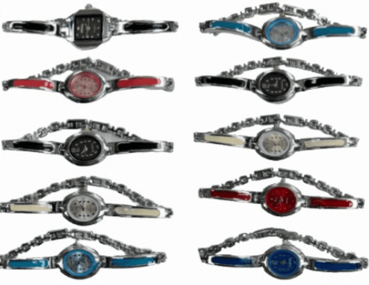 10pcs Set Women's Fashion Steel Band A02 Quartz Watch Multi - Color Bracelet - Universal Jewelers & Watch Tools Inc.