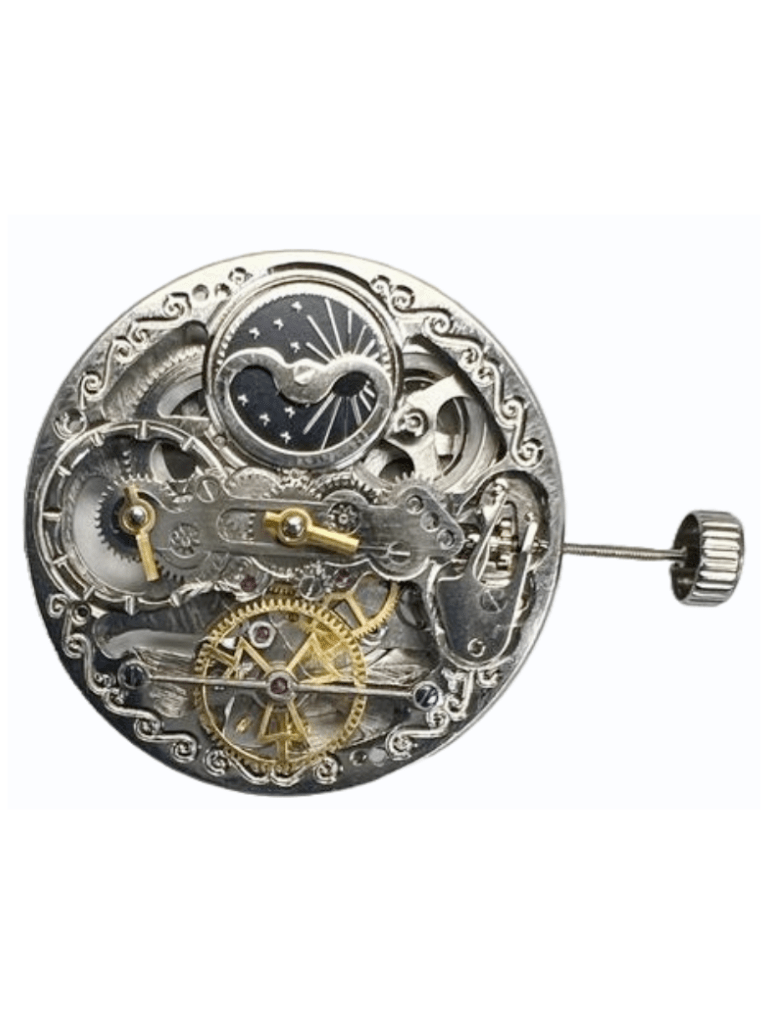 Chinese Automatic Double Barrels Watch Movement Z - 2031 2H at center Overall Height 8.7mm - Universal Jewelers & Watch Tools Inc.