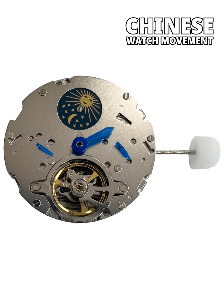 Multi - Function Automatic Watch Movement LB22, 3Hands, 3Eyes Overall Height 8.7mm - Universal Jewelers & Watch Tools Inc.