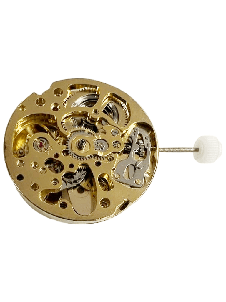 Chinese 7120 Skeleton Automatic Watch Movement 3 Hands, Golden - Universal Jewelers & Watch Tools Inc.
