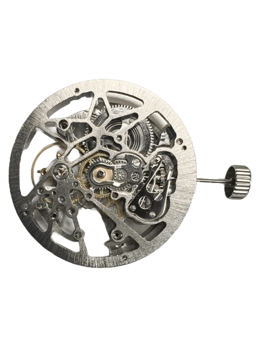 Automatic Skeleton Chinese Watch Movement G3265 3Hands Overall Height 7.6mm - Universal Jewelers & Watch Tools Inc.