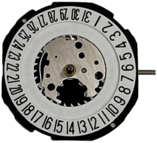 Hattori Watch Quartz Movement PC32 Date At 6:00 Overall Height: 6.1mm - Universal Jewelers & Watch Tools Inc.