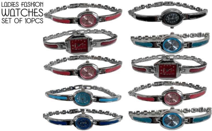 10pcs Set Women's Fashion Steel Band A08 Quartz Multi - Color Watch Bracelet - Universal Jewelers & Watch Tools Inc.