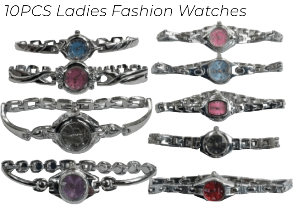 10pcs Set Women's Fashion Steel Band A12 Quartz Multi - Design Watch Bracelet - Universal Jewelers & Watch Tools Inc.