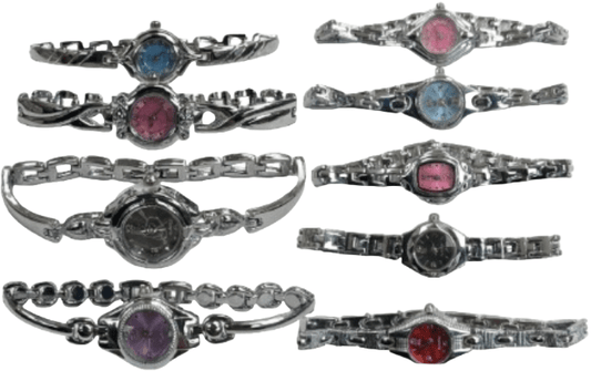 10pcs Set Women's Fashion Steel Band A12 Quartz Multi - Design Watch Bracelet - Universal Jewelers & Watch Tools Inc.