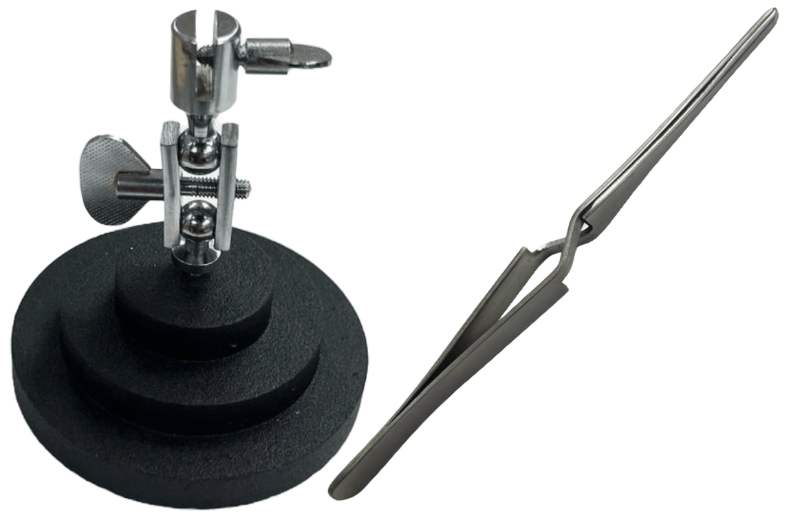 Third Hand Base w/Cross - Locking Tweezer And Round Base Jewelry Making Soldering - Universal Jewelers & Watch Tools Inc.