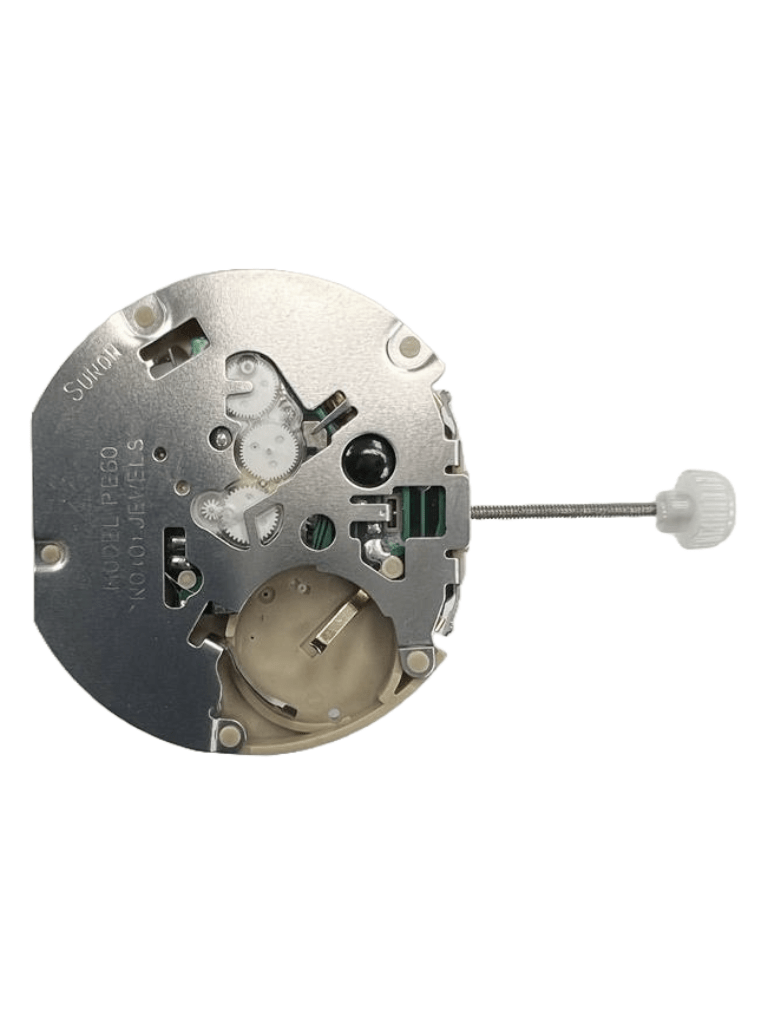 Sunon Chinese Watch Movement PE - 602 3H and 3EYES Date At 4.30 Chrono Center Second Overall Height: 6.8mm - Universal Jewelers & Watch Tools Inc.