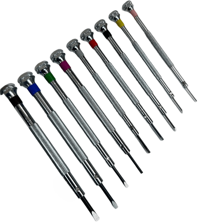 9PCS Set Professional Screwdrivers w/Rotating Stand France Made, Watchmakers - Universal Jewelers & Watch Tools Inc.
