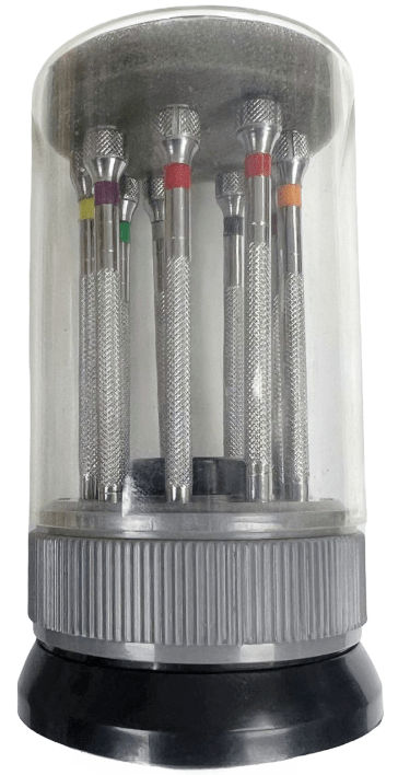 9pcs Watch Repair Tool Top Grade Stainless Screwdrivers w/Rotatable Stand, Watchmaker Tool - Universal Jewelers & Watch Tools Inc.