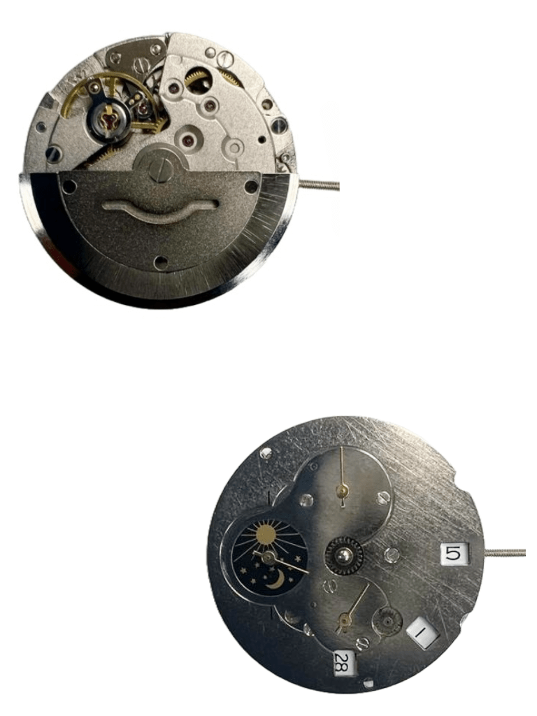 Chinese Automatic Mechanical Watch Movement DG - 3806EB - 3D BIG MINUTE Hand Date at 3:00 Overall Height 7.2mm - Universal Jewelers & Watch Tools Inc.