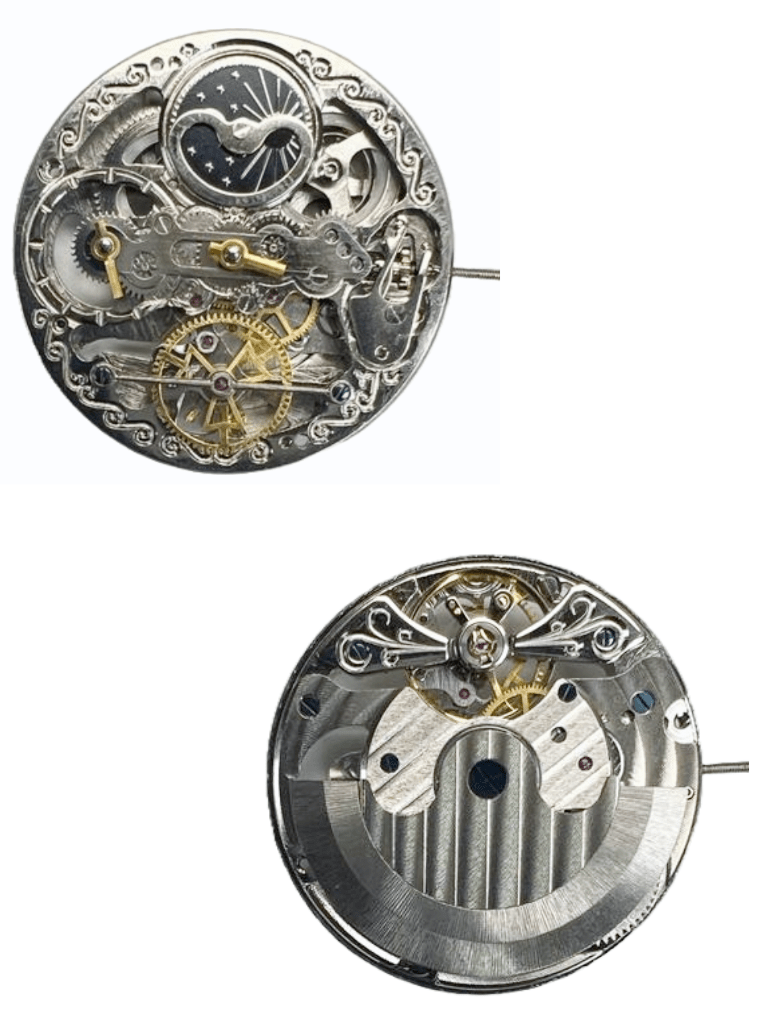 Chinese Automatic Double Barrels Watch Movement Z - 2031 2H at center Overall Height 8.7mm - Universal Jewelers & Watch Tools Inc.