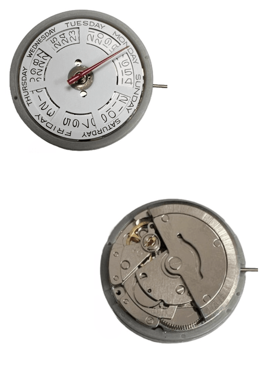Automatic Watch Movement DG2812 3Hands, Date at 3:00 Day at 12 Overall Height 7.8mm - Universal Jewelers & Watch Tools Inc.