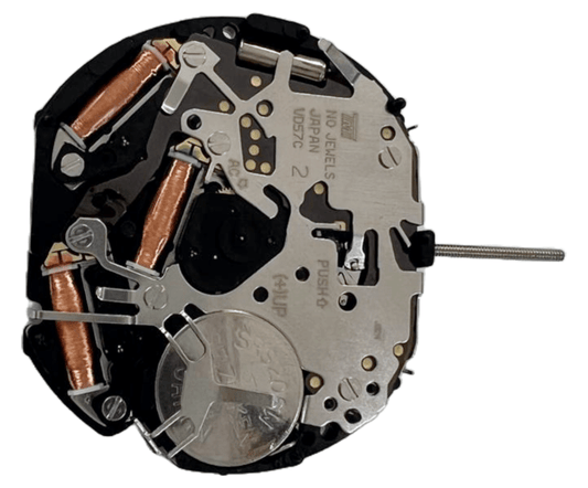 Hattori VD57 Date at 3:00 Seiko Quartz Watch Movement Overall Height 6.8mm - Universal Jewelers & Watch Tools Inc.