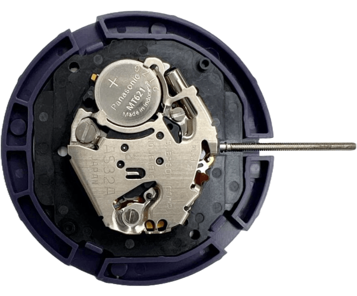 Hattori Watch Quartz Movement AS32 Date At 3:00 Overall Height: 6.6mm - Universal Jewelers & Watch Tools Inc.