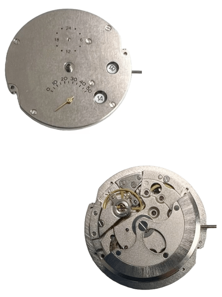 Chinese Automatic Mechanical Watch Movement DG3886 3H, 2 indicators Overall Height 8.0mm - Universal Jewelers & Watch Tools Inc.
