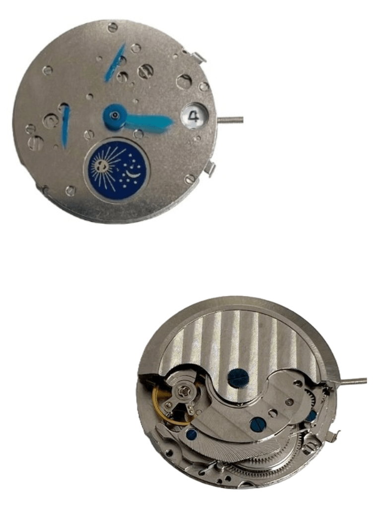 Multi - Function Automatic Mechanical Watch Movement SP10 3H, Date at 3:00, Sun & Moon Overall Height 7.9mm - Universal Jewelers & Watch Tools Inc.