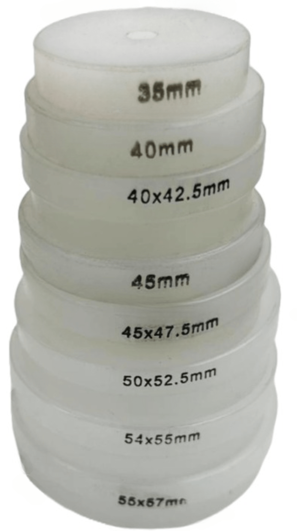 8PCS Watch Tool DIES for CASE & CRYSTAL PRESS 35 - 57.5mm Nylon, Watch Repairs - Universal Jewelers & Watch Tools Inc.