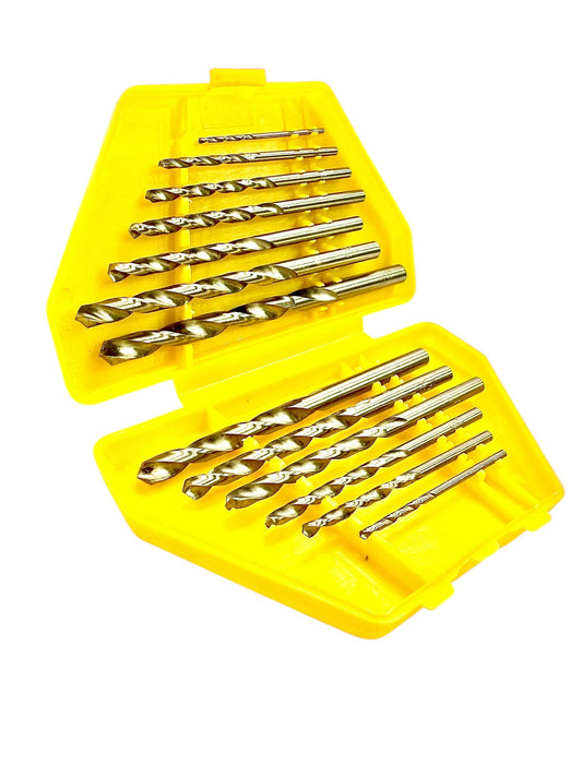 13 - Piece HSS Drill Bit Set – 1/16" to 1/4" (1.5mm to 6.5mm) - Yellow Case - Universal Jewelers & Watch Tools Inc.
