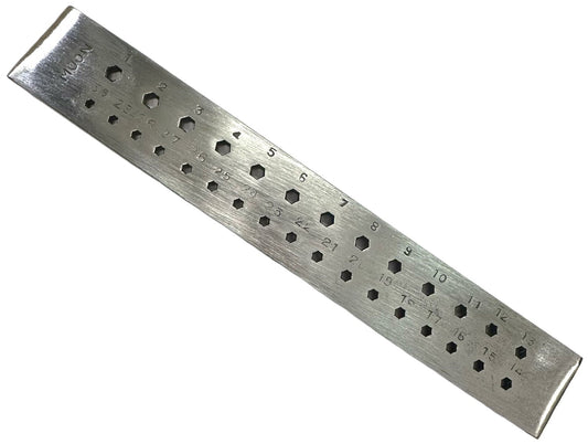 30 Hole Hexagonal Drawplate 8" Jewelers Wire Tool Metal Forming Plate - Universal Jewelers & Watch Tools Inc.