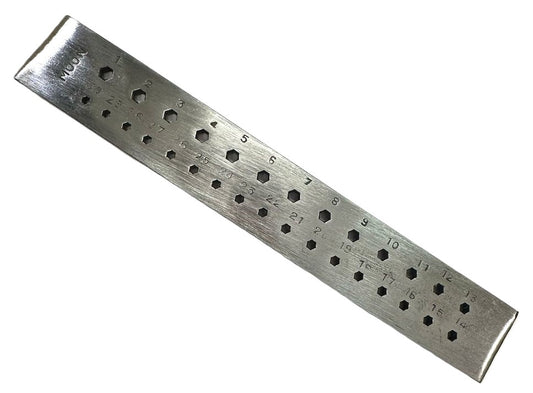 30 Hole Hexagonal Drawplate 8" Jewelers Wire Tool Metal Forming Plate - Universal Jewelers & Watch Tools Inc.