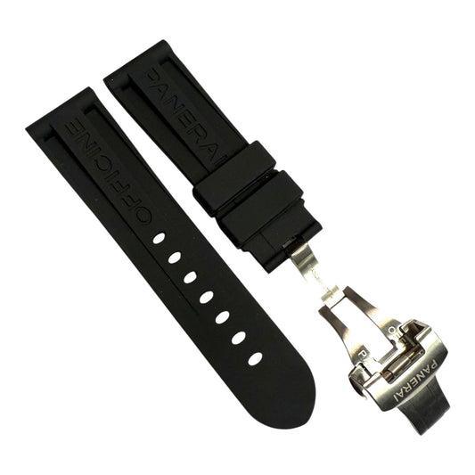 New Watch Band 24mm Rubber Strap Black Color for PANERAI OFFICIAL - Universal Jewelers & Watch Tools Inc.